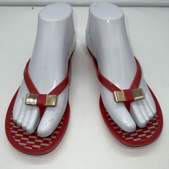 Coach Landon Jelly Flip Flops in Pink - Picture 1 of 8